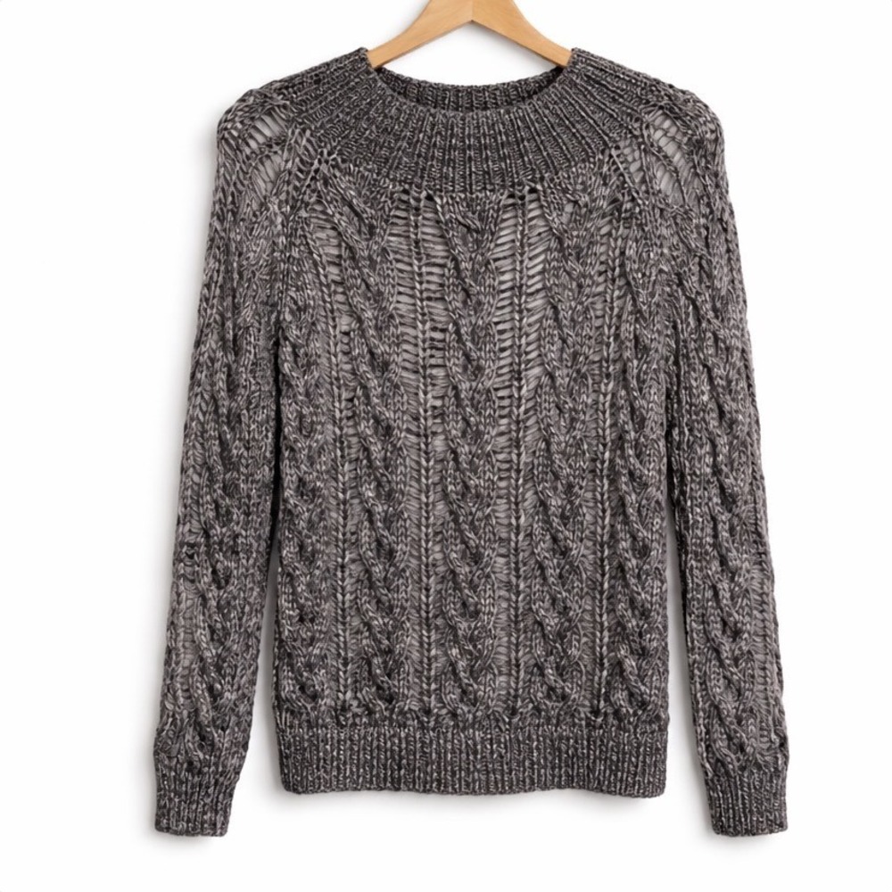 PORTS 1961 Mohair Blend Cable Knit Sweater XS Luxury Designer $780
